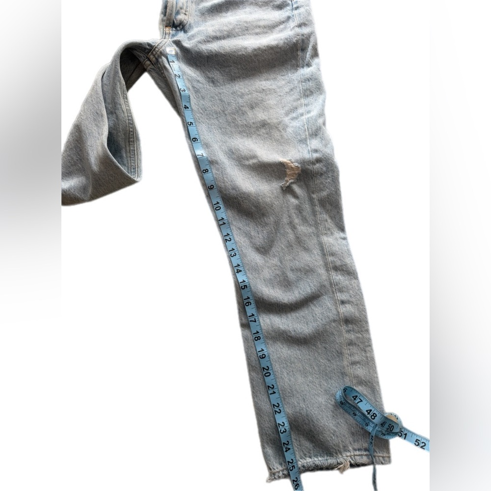Agolde 28 distressed straight leg jeans great condition - Picture 3 of 12